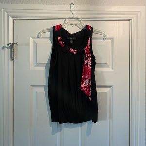 Black and pink dress tank top